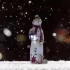 Sculture Lanterna solare luminosa Pupazzo di neve Statua da giardino in resina Lampada da notte di Buon Natale Sculture Decorazione natalizia Decorazioni per la casa da giardino