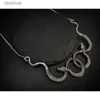 Pendentif Colliers Goth serpents entrelacés goutte d'eau collier en cristal gothique Punk bijoux déclaration fête Grunge pendentif Witcher charme mode cadeau L242313