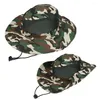 Berets Atmungsaktive Mesh Eimer Hut Outdoor Camouflage Sonnenschutz Wanderkappe Breite Krempe Visier Angeln Hüte Für Unisex