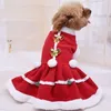 Dog Apparel 2021 Christmas Ornament Clothes Pet Dress Solid Color Coat Vest Pets Cat Warm Up Jacket Cute Puppy281P
