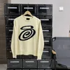 Men's Sweaters 24S West 680g Mosquito Incense S Letter Sweater Jacquard T-Shirt Vintage