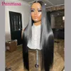 Syntetiska peruker Syntetiska peruker PunmaSa 99J Dark Burgogne Colored 13x6 Spets Frontal Wigs Bone Straight Transaprent Spets Wig Proocked 200% Density LDD240313