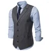 Men's Vests Summer Spring Men Suit Vest Single Breasted Striped Blazer Business Office Dress Wedding Casual Waistcoat Clothing