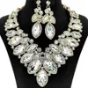 Stonefans Rhinestone Drop Necklace Earrings Set for Women Party Accessories Exaggerated Crystal Large Jewelry Sets Luxury 240311