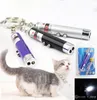 New 2 In1 Red Laser Pointer Pen Key Ring with White LED Light Showポータブル赤外線スティック面白いいじめ猫小売P3978665ペットおもちゃ