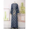 Vestidos de grife de moda para mulheres crossborder comércio exterior roupas árabes robe bordado cardigan colete vestido de duas peças fz0310160