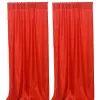 Curtains 2pcs Colorful Satin Backdrop Curtain For Christmas Wedding Party Decoration Rod Pockets Home Window Curtains Living Room Drape