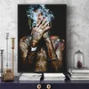 Wiz Khalifa Rap Music Hip-Hop Art Fabric Poster Print Wall Pictures For living Room Decor canvas painting posters and prints245O