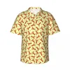 Men's Casual Shirts Fresh Lobsters Vacation Shirt Crawfish Hawaiian Men Trendy Blouses Short Sleeve Korean Fashion Pattern Tops