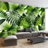 カスタム3D壁画の壁紙熱帯の熱帯雨林バナナの葉PO壁リビングルームレストランカフェ背景壁紙壁画1282F