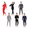 Sous-vêtements thermiques pour hommes, 1 ensemble unisexe, ensemble chaud d'hiver, doublure polaire épaisse, couche de Base de Sport, pyjama doux et élastique, vêtements de maison, haut et pantalon