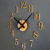 Reloj invertido con parte trasera metálica, estéreo 3D verdadero, bricolaje, reloj de pared, relojes creativos de moda, campana reversa181I