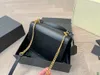 7A quality handbag luxury smooth Designer SUNSET tote bag shoulder Leather Metal fittings envelope metal sign handbag with key ring chain womens men crossbody bag