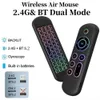 24 جيجا هرتز اللاسلكي M5 Air Mouse Bluetooth52 Mini Keyboard صوت الخلفية الإضاءة عن بُعد التعلم IR للكمبيوتر الشخصي Android 240309