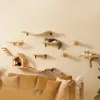 Väggmonterade katthyllor som skrapar post trä kattträd abborre för väggkattsteg stege hammock katt klättring väggmöbler 240227