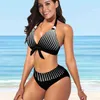 Swim wear Womens Swimwear Bikini Two Piece Swimwear Womens Dot Stripe Print S-5XL Beach aquatic sports 240311