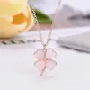 Designer 925 Sterling Silver Necklace For Women's Clover Moonlight Stone Niche Brand Clavicle Chain gift With Box