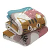 Comforters sätter ny kawaii -filt och kastar fritidsartikel soffa handduk söta katter sommar cool quilt dubbel bomullsfilt för sängar mjukt ark yq240313