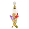 60 X European Style Flower Fairy Enamel Color Craft Cone Glass Perfume Essential Oil Bottle 25ml Empty Makeup Essence Liquid Bottles