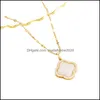 Pendentif Colliers Bonne Chance 18K Gold Clover Collier Micro Pave Femmes Amitié Bijoux Drop Livraison Pendentifs Ot50B