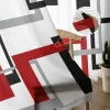 Zasłony abstrakcyjne geometryczne kwadraty sztuka czarna czerwona kurtyna kurtyna salon drukowana tiul okna kurtyna luksusowe balkon domowy zasłony
