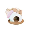 Cages Mignon bébé série en bois Hamster maison petit Animal Cage aménagement paysager fournitures rat accessoires Hamsters cachette petit nid pour animaux de compagnie