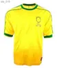 ファンはサッカージャージーのブラジルサッカージャージーレトロシャツROカミザfutebolブラジル1982 19h240313