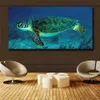 Cuadros coloridos de tortugas marinas, pintura en lienzo, carteles e impresiones de animales, arte de pared para sala de estar, decoración moderna del hogar 845415641195I