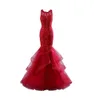 Elegante Abendkleider 2018, rote Organza-Abschlussballkleider, bodenlang, individuelle Roben de Demoiselle d039honneur, Juwelenroben de2662506