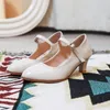 Scarpe eleganti Mary Jane Calzature estive da donna con tacco medio Stile giapponese Lolita Bianco gotico Carino Kawaii per donna 2024 Lastest