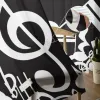 Shutters Musical Note Black White Sheer Curtains for Living Room Voile Curtain Bedroom Bathroom Tulle Curtains Window Drapes