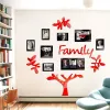 Klistermärken akryl 3d familjefoto ram vägg klistermärke selfadhesive träd collage vardagsrum sovrum diy konst hem dekoration tillbehör