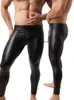 Mode Herren Schwarz Kunstleder Hosen Lange Hosen Sexy Und Neuheit Dünne Muskel Strumpfhosen Herren Leggings Slim Fit Enge Männer Hose M-2XL