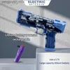 Sand Play Water Fun Gun Toys Nya helautomatiska kontinuerliga vattenpistolvatten Toy Summer Beach Pool Pistol Electric Toy Gun Fight Against flera personer rekvisita