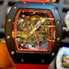 Захватывающие наручные часы Эксклюзивные наручные часы RM Watch Серия RM055 Керамическое руководство 49,9*42,7 мм RM055 Черная керамика с красной рамкой Ограниченная серия из 30 экземпляров