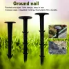 Inzetten 50 stuks Bodem Nagel Film Vaste Tuinpinnen PP Outdoor Herbruikbare Zwarte Shading Mulch landschap verankering spikes