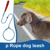 Hundhalsar Pet Walking Traction Rope Leads P Dogleash Outdoor Training Reflective Leasches Justerbart dubbelhandtag för