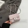 Borse trapuntate a reticolo di diamanti per bambini borsa a tracolla in pelle PU per bambini borse quadrate con catena con fibbia in metallo per bambini Z7132