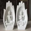 2 pièces mains sculptures bouddha statue moine figurine Tathagata inde moderne yoga nordique décor à la maison bureau décoration accessoires 21032202