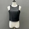 Gilet en cuir de mouton véritable pour femme, Gilet de luxe, à la mode, Streetwear, avec fermeture éclair, printemps-automne, 2024, TF5537