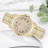 Montres-bracelets 2024 dames montres-bracelets robe or montre femmes cristal diamant acier inoxydable argent horloge montre femme