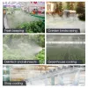 Kits 0.6mm Mist Spray Irrigation System Solar Power Timer Misting Watering Kit for Summer Gardens Greenhouse Humidification Cooling