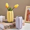 Vase Morandi Color Vase Nordic Home Decoration Ceramic Vase手作り製品モダンな部屋の装飾カウンタートップ装飾アクセサリー