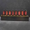 Horloges de table Horloge en acier inoxydable Accessoires de décoration de la maison Pseudo Nixie Tube Ordinateur créatif Bureau numérique Bureau