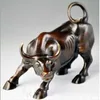 Big Wall Street Bronze Fierce Bull Ox Statua 13 cm 5 12 cali 2225p