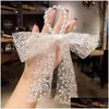 Hair Hair Happy Mti Knock Fairy Lace Bow Rope Rope Corean Version Sen Series Ribbon Garger Asestine Circle Ornament Drop de Otm0u