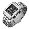 Wristwatches 2024 Commercial Stainless Steel Watch Classic Waterproof Men's Unique Design Square Dial