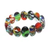 Bangle 1 PCS Fashion Glass Murano Floral Ellips Lampwork Color Flower Armband för Women Party Presentföremål