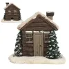 Burners Log Cabin Incense Burner Resin Christmas Village House With 2 Incense Cone Chimney Incense Fragrance Stick Holder For Home Decor