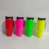 40oz sublimação neons tumblers h2.0 arco-íris quencher garrafa de água portátil esportes ao ar livre copo isolamento viagem vácuo